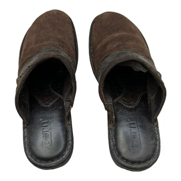 Born B64623 Pittina Summerborn Together Brown Suede Mules Clogs shoes Women's 6 - Picture 5 of 10